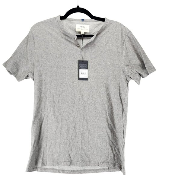 WRK Shirt Mens Medium Gray Short Sleeve Jersey Henley Tee *NWT* - Picture 1 of 10